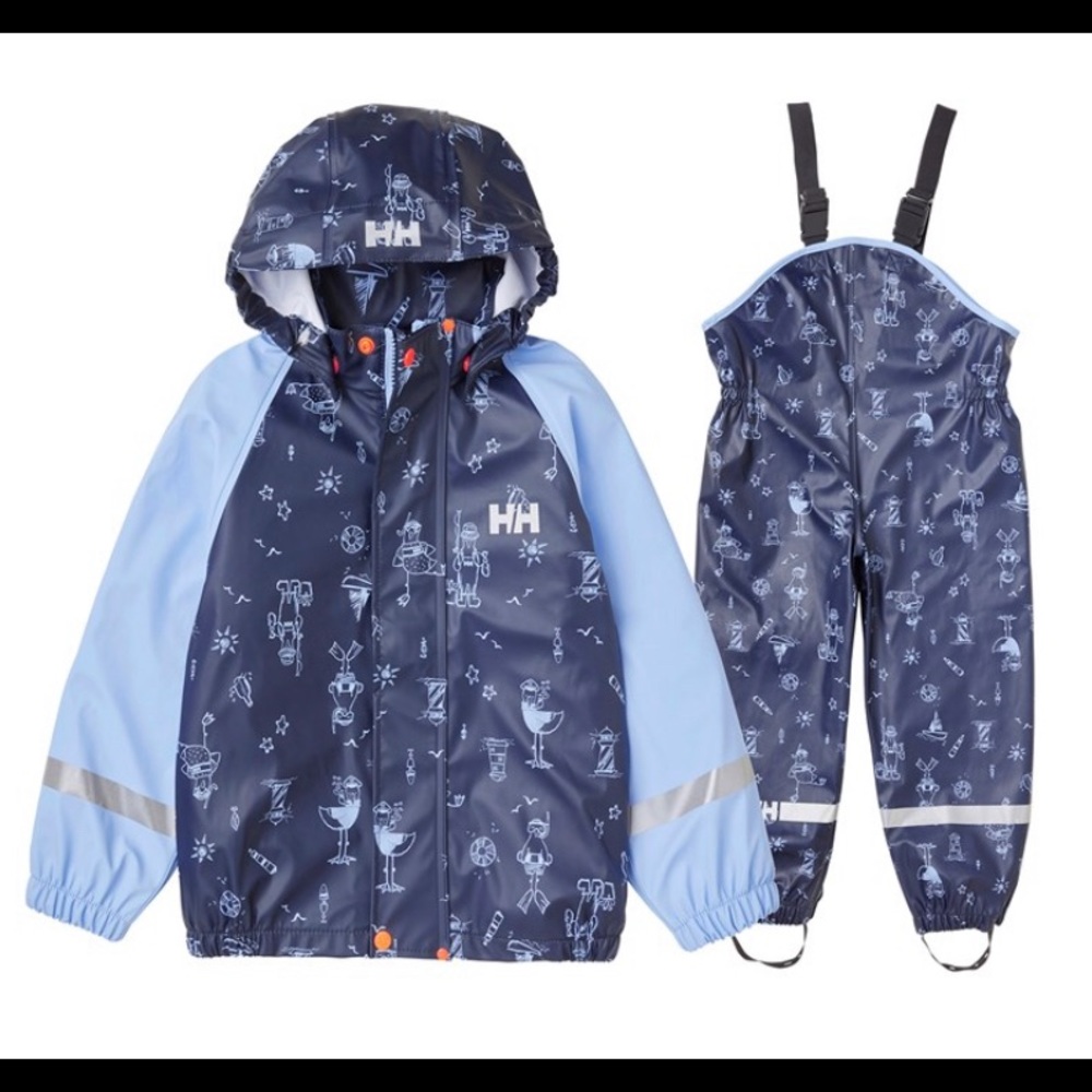 Helly Hansen kids rain suit boys size 8 NWT